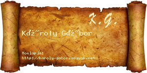 Károly Gábor névjegykártya