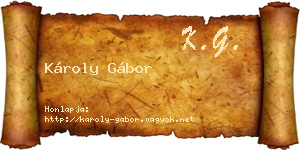 Károly Gábor névjegykártya