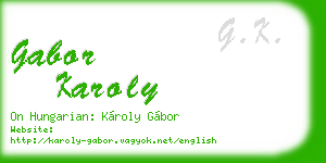 gabor karoly business card